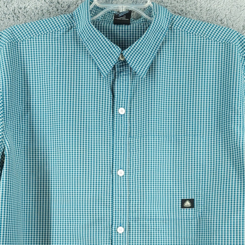 Nike Shirt Mens XL Green Check Performance ACG Hidden Pocket Outdoor Y2K Vintage